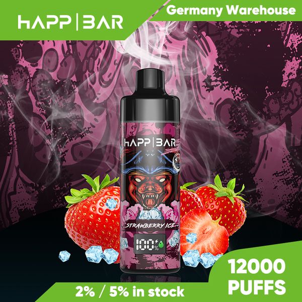 12K puffs HAPP Bar vapes descartáveis ​​e cigarro vaporizador eletrônico 12000 puffs vape stick com tela LED