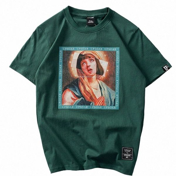 T-shirt da uomo Virgin Mary 2023 Divertente stampato magliette a maniche corte Estate Hip Hop T Shirt Streetwear Casual Cott Top Tees Nuovo O0nf #