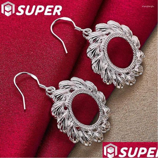 Orecchini pendenti con lampadario in argento sterling 925 con ruote rotonde orecchino a goccia per donna signora festa di fidanzamento gioielli di moda consegna Ottv6