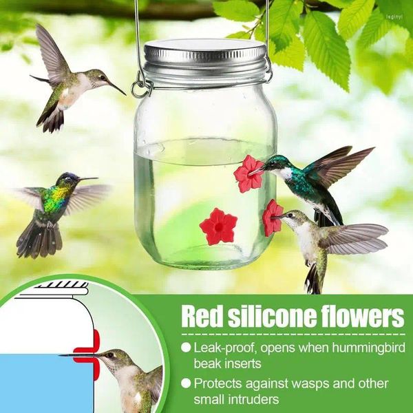 Altri alimentatori di rifornimenti per uccelli per alimentatore di arredamento per esterni in cortile selvaggio piccolo colore brillante silicone fiore robusto maniglia