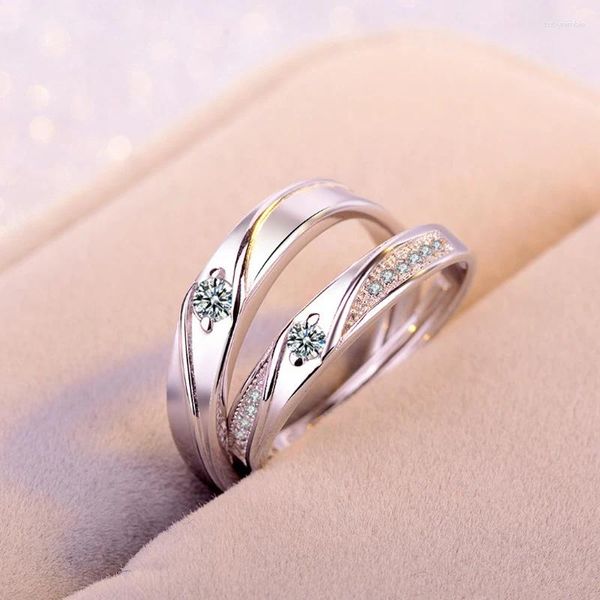Küme halkaları moda basit tasarım ark zirkon severler seti 925 STERLING Gümüş Yeniden Ezilebilir Rhinestone CZ Kadın Mücevherleri