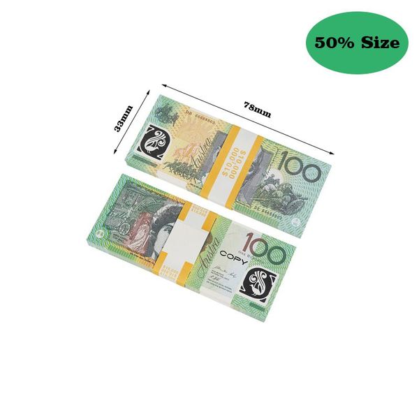 AUD Props Paper Dollar Money 50 20 Australische Kopie Vollständige gefälschte Banknote 100 Monopoly Print Movie Banknoten CCJGV