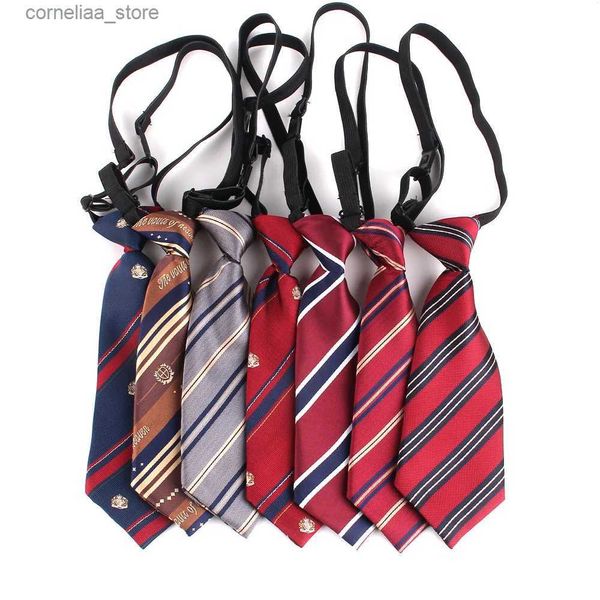 Шейные галстуки Шейные галстуки Простые резиновые детские галстуки Защитный галстук Равномерные рубашки Галстуки Ленивые галстуки для мальчиков и девочек Студенты Галстук Подарки Y240325