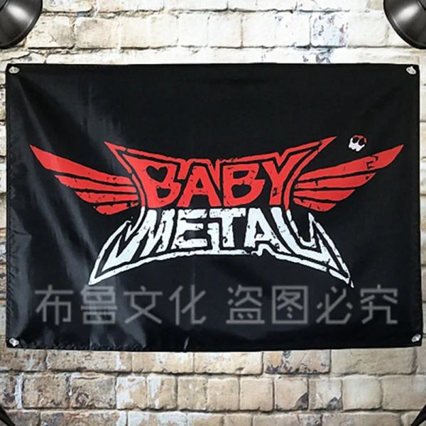 Zubehör „BABYMETAL“ Japanisches Mädchen-Rock-Mix-Poster, große vier Löcher zum Aufhängen, Stoffflaggen, Banner, Musik, Studio, Bar, Café, Wohnheim, Heimdekoration