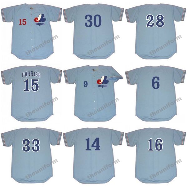 Herren Montreal 1969–1978 LARRY PARRISH MACK JONES MANNY MOTA MAURY WILLS MIKE JORGENSEN 28 MARSHALL RON FAIRLY 33 HUNT 14 SWOBODA Throwback-Baseballtrikot S-5XL