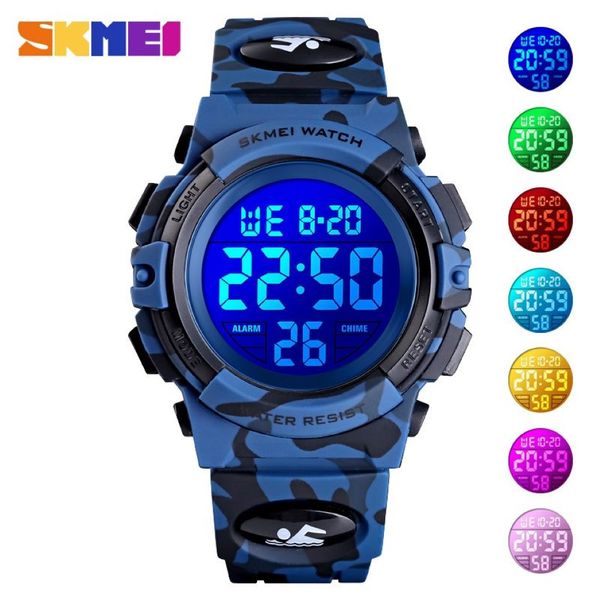 Skmei digital crianças relógios esporte display colorido crianças relógios de pulso despertador boyes reloj relógio relogio infantil menino 1548275h