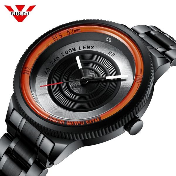 NIBOSI Uomini di Lusso Della Vigilanza Delle Donne Unico Creativo Pographer Stile Unisex Impermeabile Orologio Da Polso Al Quarzo Sport Relogio Masculino243U