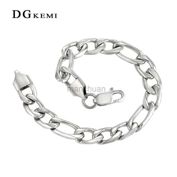 Corrente punk miami cor prata 3 1 pulseira cubana de pulseira de pulseira de metal pesado metal de metal figulet de figul