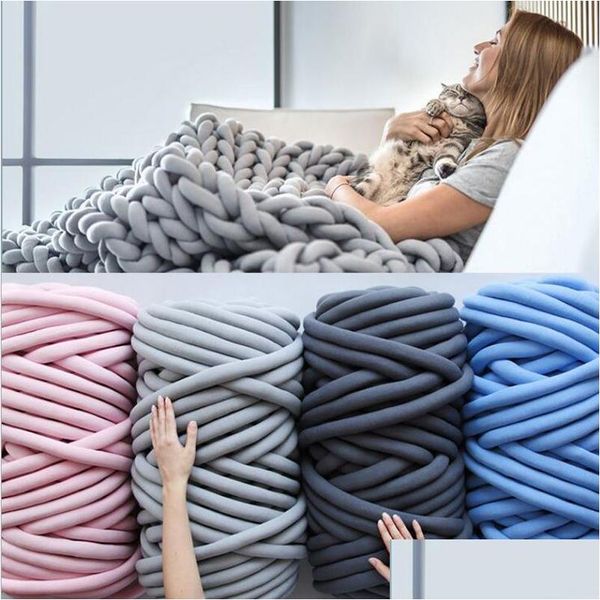 Filato 1000G/palla Super Spessa Lana Merino Alternativa Grosso Fai Da Te Bky Braccio Maglieria Coperta Spin Goccia Consegna Abbigliamento Abbigliamento Fabri Otckq