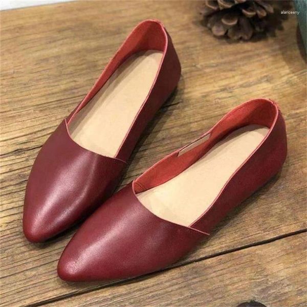 Scarpe casual fatte a mano punta a punta piatta tutto fiammifero pelle bovina slip on per donna Mocassini mocassini in vera pelle appartamenti donna