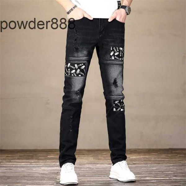 2024 Nuova gamba dritta per uomo Designer Hip Hop Moda Uomo Pantaloni Jeans di alta qualità Viola Moto Cool Denim Pant NNZP