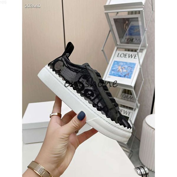 10S Senhoras Designer Laurens Sapatos de Couro Luxo Rosa Romântico Mulheres Rendas Sapato Casual Treinadores Esportivos Confortáveis Luxo Jogging Running Shoe