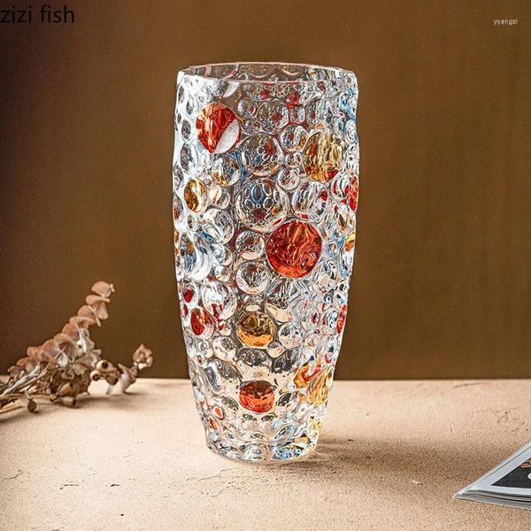 Vasos grande vaso de vidro decoração para casa sala de estar flor arranjo hidropônico ornamentos decorativos secos