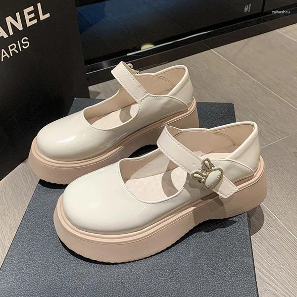 Scarpe eleganti Scarpe da donna Décolleté Mary Jane Sandali da donna con plateau Punta tonda femminile Ragazza vintage Adorabile quotidiana Loli Zapatillas Mujer