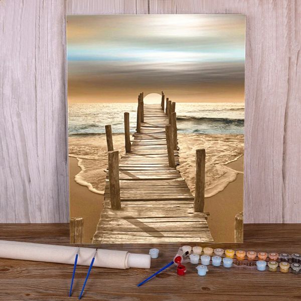 Numero Paesaggio Sunset Sunset Sea Paint per numeri Paint olio kit completo 40*50 immagini di tela Immagine a parete loft per bambini lavoro manuale