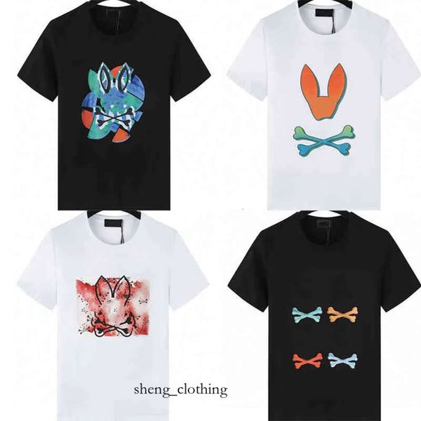 Coelho psicológico Algodão O-pescoço Manga Curta Camiseta Impressão Ghost Rabbit Polo Camisa Verão Mens Tee Luxo Designer Camisetas Meia Mangas M-3Xl 8191