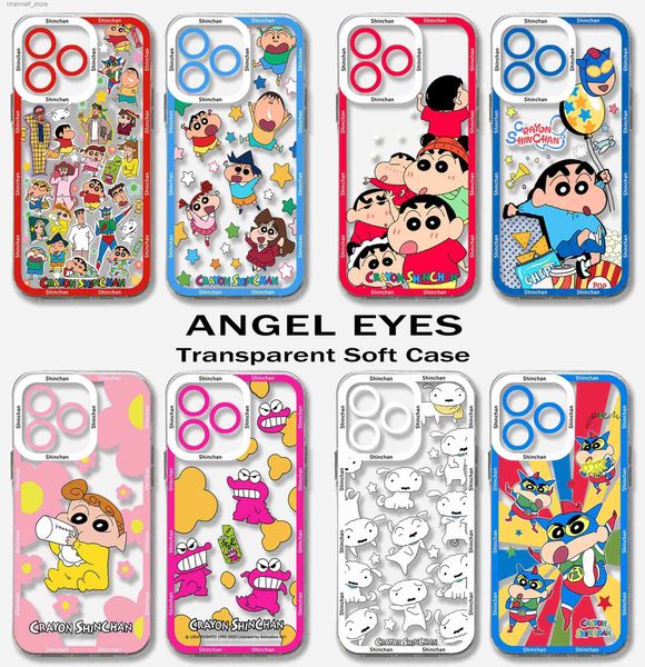 Capas de telefone celular Anime Crayons Shin-chans Capa de telefone engraçada para Samsung S24 S23 S22 S21 S20 S10 FE Note20 Plus Ultra Lite 5G Clear Soft TPU CoverY240325