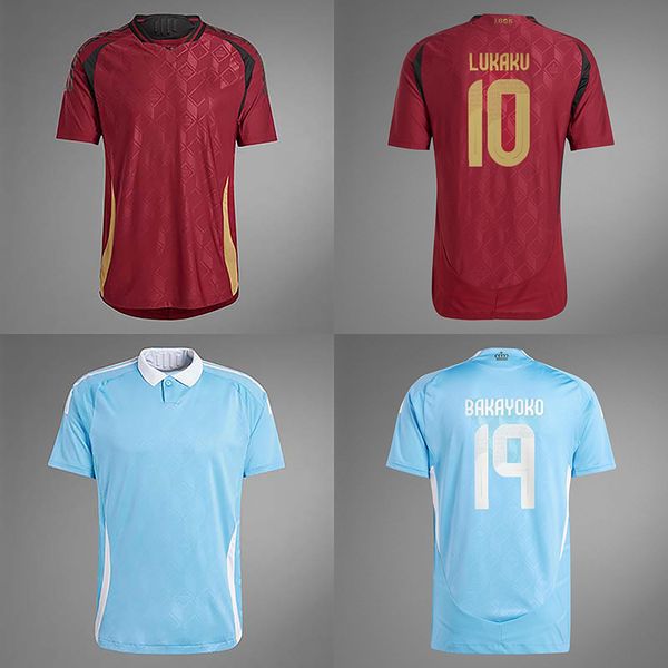 2024 Euro Cup Belgium Soccer Jerseys de Bruyne R. Lukaku E. Hazard 24 25 Mertens Batshuayi Tielemans T.Hazard Fans Play