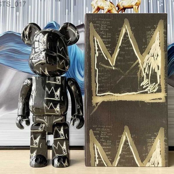 Neuheiten 400 % hochwertiger Stupid Punk Crown Harlem Bear Brick Assembly 28 cm Actionfigur Painting Bear Model Mini Brick Shape ToyL2403