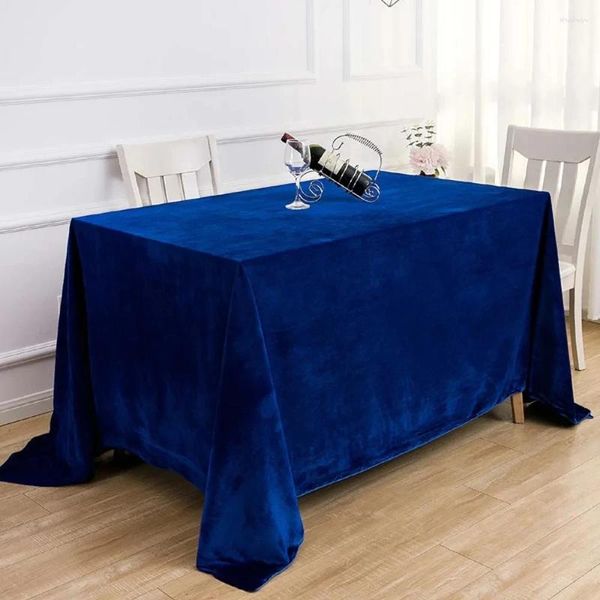 Tischdecke, einfarbig, rechteckig, aus Flanellstoff, eleganter Samt, Hochzeitsdekoration, waschbarer Bezug