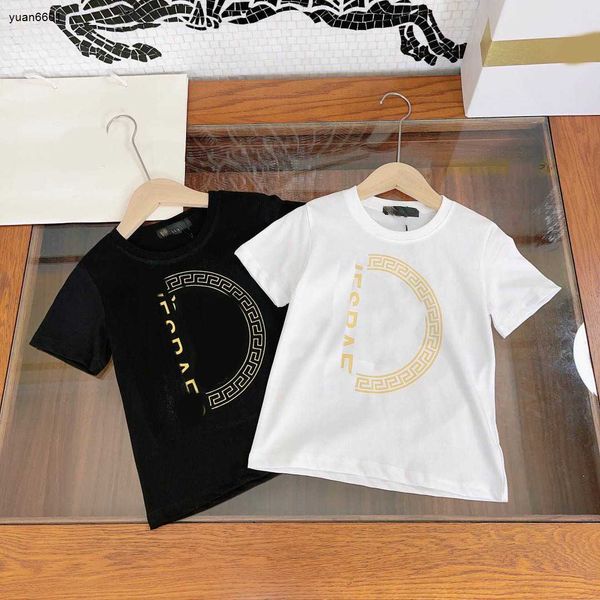 Beliebtes Baby-T-Shirt, Gold-Halbkreis-Logo-Aufdruck, Kinder-T-Shirt, Größe 100–160 cm, Kinder-Designer-Kleidung, Mädchen, Jungen, Kurzarm-T-Shirts, 24. März