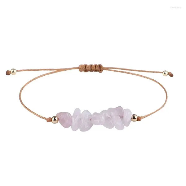 Braccialetti di fascino in cristallo naturale pietra irregolare perle braccialette di bracciale patatine gioielli amedys aquamarine rosa quarzo per donne