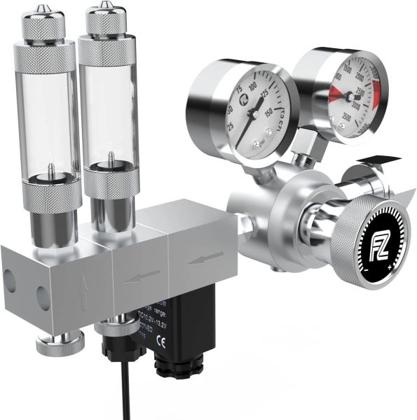 Ekipman yeni akvaryum çift aşamalı CO2 regülatörü DC solenoid ve entegre yüksek hassasiyetli iğne valfi ile ayarlanabilir çıkış basıncı