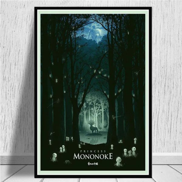 Rahmen Studio Ghibli Prinzessin Mononoke Film Japan Anime Poster Drucke Ölgemälde Kunst Leinwand Wand Bilder Home Decor Quadro Cuadros