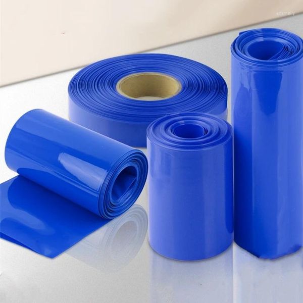 Sacos de armazenamento Manga protetora de isolamento azul Duas extremidades através do saco Bateria de lítio Produto eletrônico Tubo de embalagem de filme retrátil de calor