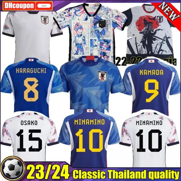 Giappone 22 23 Coppa del mondo di calcio maglie MINAMINO TSUBASA 2022 2023 ATOM maglia da calcio giapponese Bushido edizione speciale HONDA KAGAWA OKAZAKI calzini da uomo per bambini