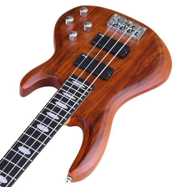 Guitarra ativa de baixo elétrico guitarra 4 corda 43 polegadas Top top Solid Solid Okoume Wood Body Bass Guitar