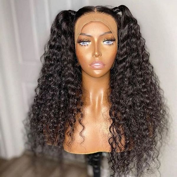 250% densidade Glueless grosso cabelo humano perucas frontais para mulheres negras Kinky Curly Lace Front Wigs Raw indiano cabelo humano Hd Lace Wigs cabelo virgem cru
