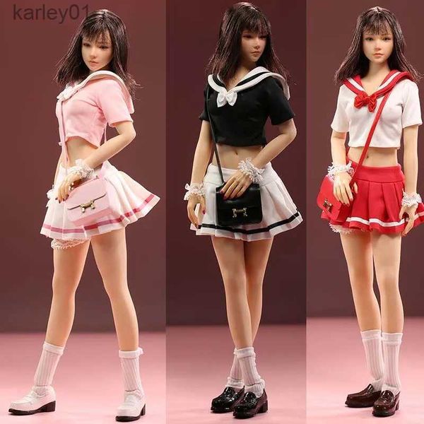 Anime mangá escala 1/6 japão sexy escola estudante uniformes tops de torcida com saia conjunto modelo para 12 polegadas soldado feminino figura de ação brinquedos yq240325