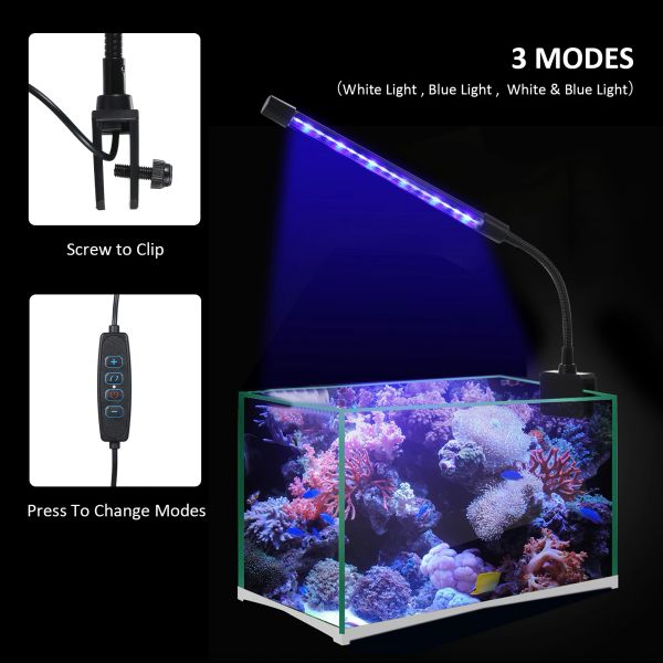 Iluminações DC 5V 7W 18LED Luz de Aquário Tanque de Peixes Lâmpada de Luz Submersível À Prova D 'Água Luzes LED Subaquáticas Iluminação de Aquário