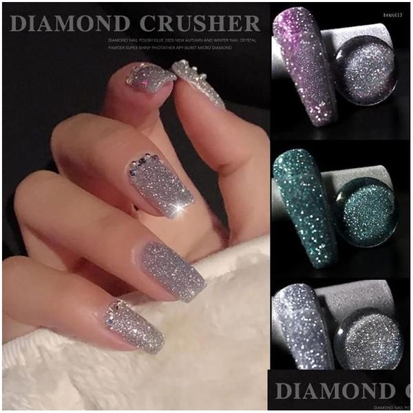 Nagellack 8 ml Diamant Dazzling Gel Lack Hybrid Semi Permanent Basis für Top Malerei Glitter Maniküre Kunst Drop Lieferung Gesundheit Bea DHJ4Q