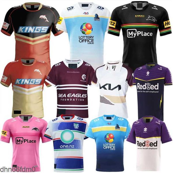 2024 Penrith Panthers Rugby Jerseys Gold Coast 24 Titans Dolphins Sea Eagles STORM Brisbane Home Away Camisas Tamanho S-5XL 1S5W