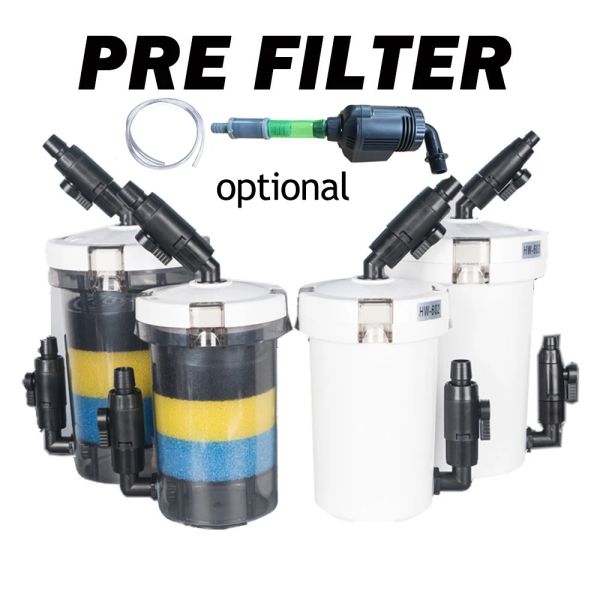 Acessórios sunsun aquário externo canister pré filtro com esponja estender balde de filtro quatro tipo tubo bomba opcional