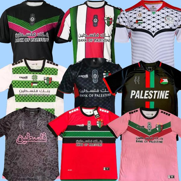 2024 2025 Palästina Fußballtrikot Heim Auswärts Schwarz Weiß 24 25 CD Palestino individueller Name Nummer Fußballtrikot Damen