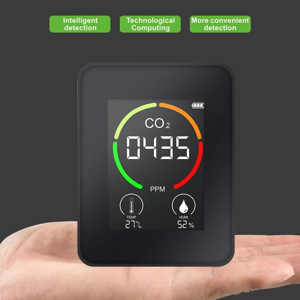 Medidor de co2 detector de co2 multifuncional termohigrômetro casa inteligente analisador gás doméstico digital monitor poluição do ar 240320