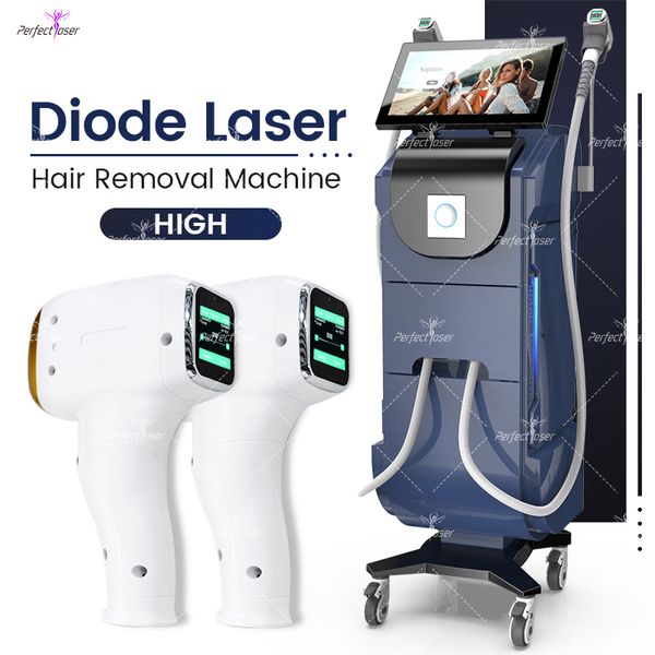 Macchina per la depilazione laser a diodi Tripla lunghezza d'onda Depilazione indolore IPL OPT Elight Dispositivo per il ringiovanimento della pelle Uso del salone di bellezza