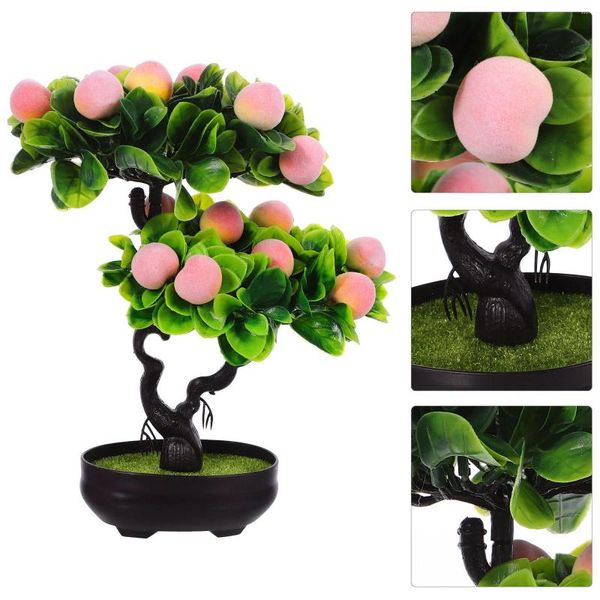 Flores decorativas frutas artificiais cozinha decir árvore falsa desktop sala de jantar decoração casa simulação de plástico bonsai