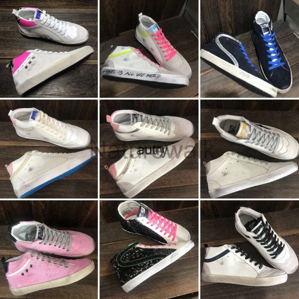 2024 Altın Sneaker Mid Slayt Yıldız Sıradan Ayakkabı Klasik Beyaz Yapmak Kirli Francy Tasarımcı Kadın Erkek Ayakkabı Yüksek En İyi Spor Ayakkabıları Lüks İtalya A2