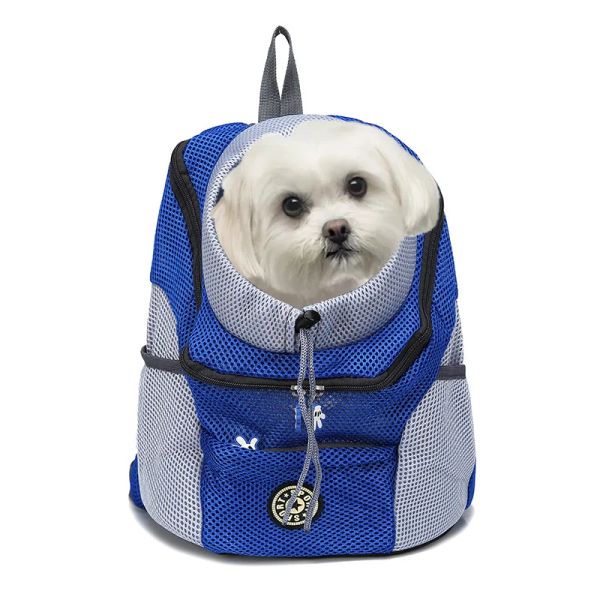 Transportadoras 2020 novo ombro duplo portátil mochila de viagem ao ar livre pet cão transportadora saco pet cão frente saco malha mochila cabeça atacado