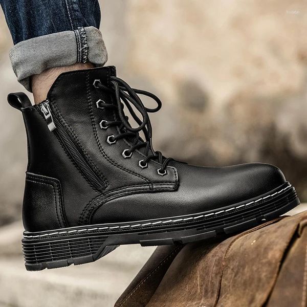 Stivali WAERTA Uomo Vera Pelle Militare Combattimento Esercito Scarpe Tattiche Caccia Botas Militares Hombre Nero Puro Grande Formato 47 48