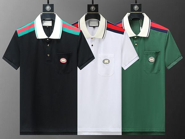 Oyun Tasarımcı Lüks Marka Yüksek Kaliteli Erkekler Polo Gömlek Basılı Mektup Kırışıklık Karşıtı Konforlu Lapel Business Sıraslı Baba Erkekler Gömlek Giyim Kısa Kol M-3XL