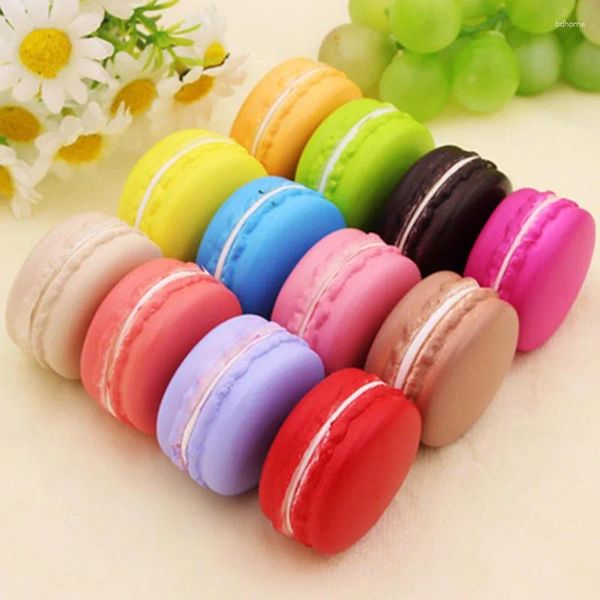 Flores decorativas 12 cores 4cm simulação bolos modelo macio alimentos artificiais falsos para loja jantar mesa de chá decoração pu mini macaron