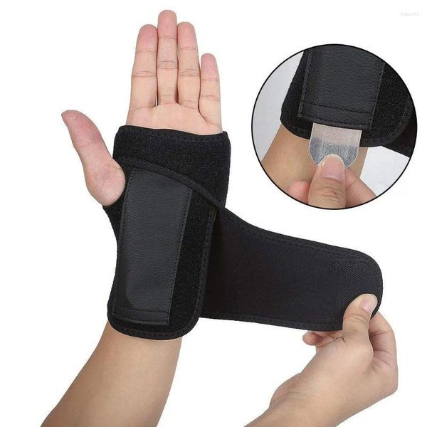 Supporto per il polso Tutore Sollievo dal dolore con stecca per tendinite Neoprene Destra Sinistra Avvolgimento del tunnel carpale Compressione Donna Uomo Traspirante Nero