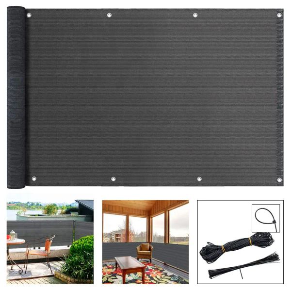 Kit Protezione per la privacy del balcone Rete di ventilazione per parasole Tenda da sole Protezione UV Rete per balcone per giardino Recinzione per patio Cortile