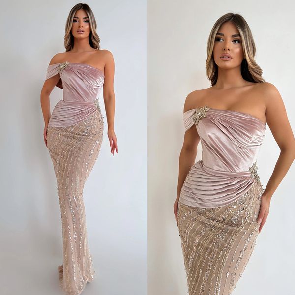 Moda feminina vestidos de noite um ombro sem mangas vestidos de baile babados lantejoulas apliques vestido para festa feito sob encomenda robe de soiree