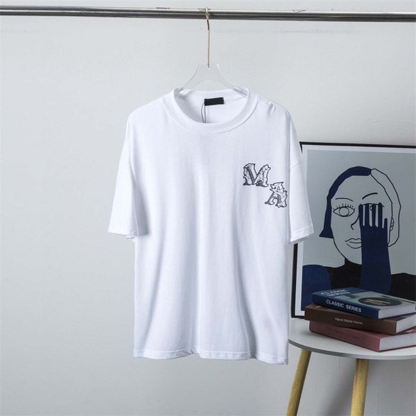 Mens Designer Band Shirts Fashion Black White Manga curta Camiseta de letra de luxo Us Size Size S-XL